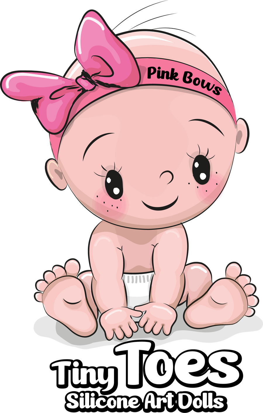 PINK BOWS TINY TOES ART DOLLS — photo 2